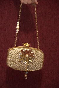 Handcrafted Mother of Pearl <b>Clutch</b> with Gold Mesh Frame Floral Metal Motif Pearl Tassel Luxury Evening <b>Wedding</b> <b>Bag</b> - Product Image 4