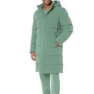 Chaqueta acolchada larga personalizada para hombre con acolchado, abrigo con cremallera y capucha para uso diario en invierno al aire libre - Product Image 4