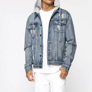 Nouvelle mode automne hiver veste en jean à manches longues en coton noir pour hommes veste en jean - Product Image 2