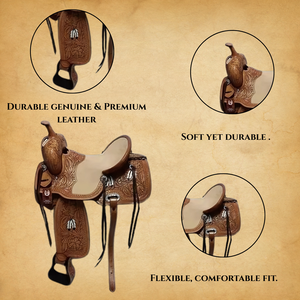 High-Quality Argentina Leather Western Horse <b>Saddle</b> / Floral Hand Tooled Design / Equestrian Tack Wholesale 2026 - Product Image 4