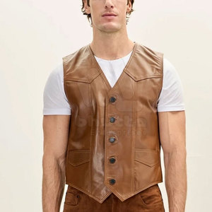 Chaleco de Cuero Portátil para Hombre, Chaleco de Cuero Grueso, Cómodo y Profesional - Product Image 6