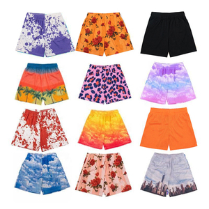 Shorts d'été unisexe en maille double couche polyester/coton, imprimé numérique, style vintage, décontracté, athlétique, pour le basketball et la course à pied, vente en gros - Product Image 1