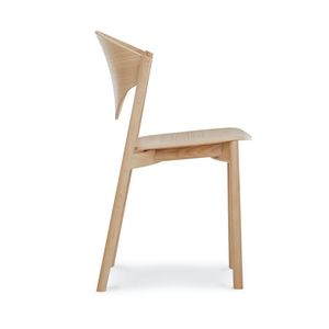 Chaise de salle à manger minimaliste avec bois massif et large dossier incurvé, parfaite pour les cuisines, les bureaux et les salles à manger - Product Image 6