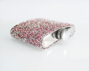 Exquisito 6 oz Mujer Rosa Tonificado Moda Rhinestone Acero inoxidable Grabado Portátil Bolsillo Identidad Bebida Recipiente - Product Image 2