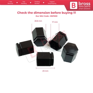BSP630 Juego de 5 Tapas de Tuerca para Pernos de Rueda, Plástico Negro, 23 mm, para Adam, Astra G, H, Corsa C, D, E, Meriva A, B, Signum, Vectra C, Zaf - Product Image 5