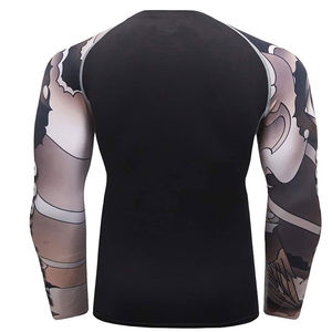Buena calidad camisas de compresión al por mayor de alta calidad 100 algodón de talla grande de los hombres de impresión por sublimación Rash Guard personalizado - Product Image 3