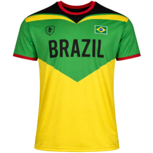 T-shirts de football unisexes Brésil à séchage rapide, 100 % polyester, anti-odeur, coupe classique, col rond, manches courtes, été - Product Image 5