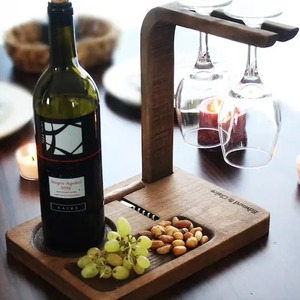 Support à bouteilles de vin en bois, élégant, pour bar à domicile, table à manger, décoration rustique, rangement à vin - Product Image 2