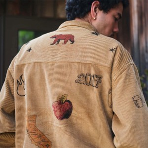 Veste en velours côtelé vintage élégante pour hommes avec broderie florale unique tenues décontractées Boho et vêtements à la mode - Product Image 4