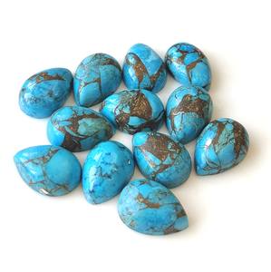 Exclusivo Mohave azul cobre turquesa 3x5mm-20x30mm pera cabujón parte posterior plana piedra preciosa suelta en venta al por mayor para la fabricación de joyas - Product Image 2