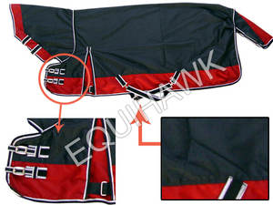 Alfombra combinada de caballo con solapa de cola grande, correas para piernas extraíbles, forro de nailon de teja cruzada, alfombras de caballo de algodón para invierno - Product Image 3