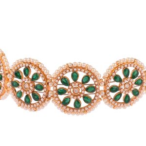 Bijoux indiens Bollywood cristal fausse perle collier ras du cou boucles d'oreilles ensemble de bijoux de mariage pour femmes filles - Product Image 5