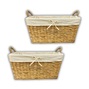 CESTA DE ALMACENAMIENTO DE JACINTO DE AGUA DE Bambú Ratán de algas marinas respetuosa con el medio ambiente con forro de algodón extraíble Almacenamiento y decoración Uso diario - Product Image 1