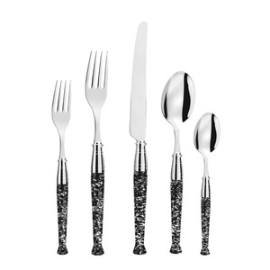 Multicolor Handle Silver Color Plated Finished Stainless Steel Flatware <b>Dishwasher</b> Safe Cutlery For Hotel Cafe Use Set Of 4 Pcs - Product Image 4