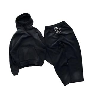 เสื้อครอปมีฮู้ดผู้ชายเสื้อครอปแบบสวมหัวเสื้อวอร์มผ้าฝ้ายขนแกะ450gsm หนาพร้อมโลโก้ของคุณดีไซน์ทันสมัย - Product Image 6