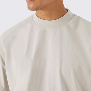 NUEVA camisa personalizada Boxy FIT para hombre 100% algodón 280gsm Rib cuello redondo hombro caído ropa de calle de gran tamaño camisetas para hombres - Product Image 6