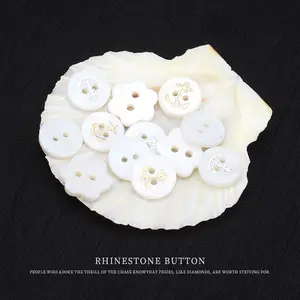 12.5mm-15mm 2 Holes Personalized Classic Navy Style White Round Shell Buttons For Shirt