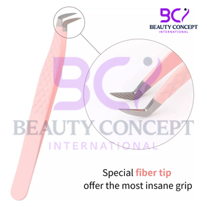 High Quality Pink Straight Isolation Volume Eyelash Extension Graft Tweezers Stainless Steel Pointed Tip Good Seller - Product Image 5