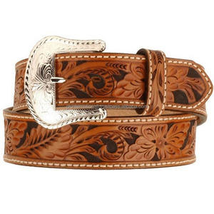 Quality <b>Leather</b> Western Punk <b>Belt</b> Floral Embossed Decoration Genuine <b>Belt</b> Wholesale Full Grain <b>Leather</b> <b>Belt</b> for <b>Men</b> - Product Image 5