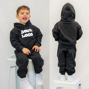 2025 mejor invierno al por mayor Casual bebé niños chándal sólido logotipo personalizado OEM calidad superior transpirable poliéster algodón - Product Image 4