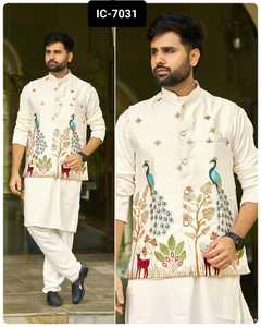 ชุดสำหรับใส่ในงานแต่งงานและในเทศกาลที่สวยที่สุดชุดพร้อมใส่กางเกงคูราโคติและชุดปักด้วยขนาดพิเศษสำหรับผู้ชาย - Product Image 5