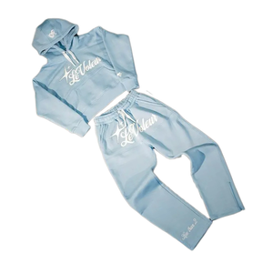 Conjunto de Sudadera con capucha Unisex con bordado desgastado Sudadera con capucha y pantalones de chándal Sun Faded Washed Set Custom Rhinestone Men Front - Product Image 1