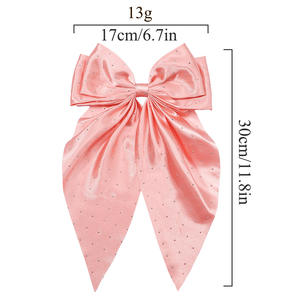 กิ๊บติดผมโบว์ริบบิ้นหางยาวเครื่องประดับผมวินเทจสำหรับเด็ก - Product Image 6