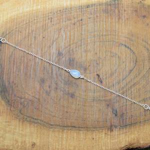 Bracelet ajustable en argent sterling 925 avec opale éthiopienne, pierre précieuse de forme poire, fait à la main, bijoux pour femmes, cadeau - Product Image 2