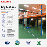 Système de rayonnage industriel en acier pour mezzanine, robuste, multi-niveaux, protégé contre la corrosion, plateforme d'entrepôt à taille personnalisable
