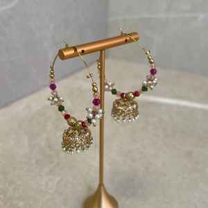 Handcrafted Flower Earrings For Women Gold Plated Ethnic Style Jhumka Jhumki Earrings Indian Jewelry for <b>Wedding</b> Party & Gifts - Product Image 4