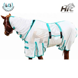Équipement équin : Couverture anti-mouches pour chevaux en gros, produits équestres, couverture en maille anti-mouches à capuche avec cache-cou amovible par LCI - Product Image 4