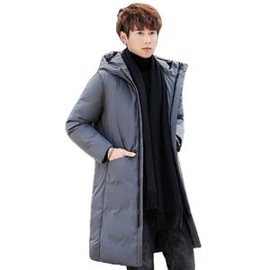 Chaqueta de plumón para hombre, abrigo largo, grueso, cálido, con capucha, chaqueta acolchada, sencilla, informal, de moda, para jóvenes, adolescentes, ropa de invierno, prendas de vestir exteriores - Product Image 1