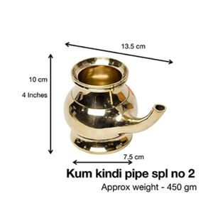 Latón Pooja Lota Diseño personalizado Latón puro Lota Corte de diamante Latón Kalash Oro Auténticos accesorios religiosos hindúes - Product Image 5