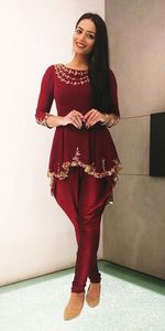 Beau haut avec robe SALWAR élégante embellissant la broderie avec des perles de verre de cristal, DABKA, travail pour les tenues de fête/mariage @ 2022 - Product Image 2