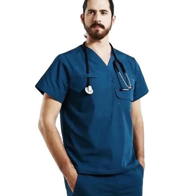 Medisch Ziekenhuis Arts Uniform Comfort Katoenen Scrub Pak Top En Broek Met Aangepaste Ontwerpgrootte En Branding