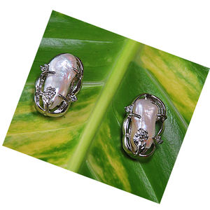 Bijoux en forme de perle naturelle, bijoux en coquillages, bijoux en perles, motif artistique, barox naturel - Product Image 3