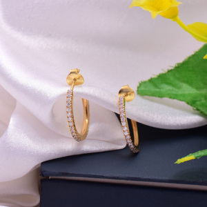 Top Grade Quality Luxury <b>Solid</b> 925 Sterling <b>Silver</b> Full Eternity Zircon Faceted Cut Gemstone Gold Plated Classic Wedding Gift - Product Image 1