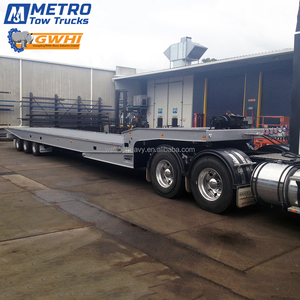 Remolque plano hidráulico de 50 toneladas con ejes triples para <span class=keywords><strong>Transporte</strong></span> <span class=keywords><strong>Internacional</strong></span> de Automóviles y <span class=keywords><strong>transporte</strong></span> de cortacésped - Product Image 2