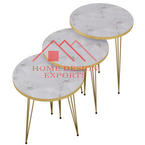 2025 Meubles de table gigogne en métal avec dessus en verre 2025 Meubles modernes les plus vendus - Product Image 5