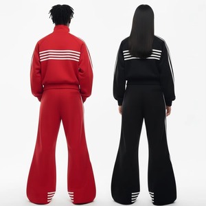 Ensemble survêtement vintage délavé en deux pièces, style streetwear imprimé d'hiver, sweat à capuche oversize zippé, pantalon à jambe droite à épaules tombantes - Product Image 4