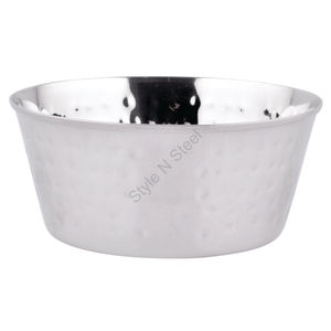 ชามสแตนเลสทรงกลมพร้อมชามเสิร์ฟทำจากเหล็กทุบสำหรับตกแต่ง - Product Image 3