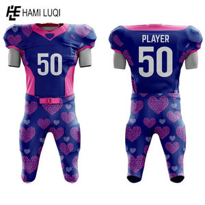 Venta al por mayor de camisetas de fútbol americano unisex personalizado sublimado uniforme impreso número más tamaño 100% poliéster conjuntos de ropa deportiva - Product Image 4