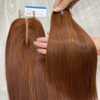 Extensiones de cabello humano vietnamita sin procesar 100% de cabello de trama recta de hueso de buena calidad con color marrón de fábrica