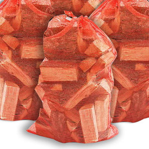 Bois de chauffage en chêne séché au four, en cubes, dans un sac en filet rouge, pour chauffage intérieur, origine États-Unis - Product Image 2