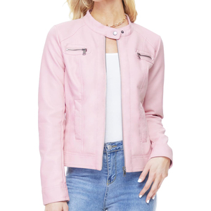 Chaqueta de cuero de moda de alta calidad para mujer/chaqueta de cuero de vaca auténtica hecha profesional - Product Image 1