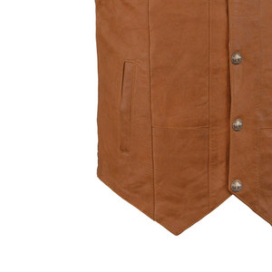 Chaleco de cuero auténtico para hombre, ropa de calle o motorista clásico, disponible en marrón, opciones de ajuste personalizado, chalecos de cuero - Product Image 4