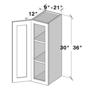Armoire murale à porte simple blanc glacier 30 pouces de haut 12 pouces de large 12 pouces de profondeur style design moderne pour le rangement de la cuisine - Product Image 2