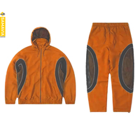 Setelan Olahraga Musim Gugur Musim Dingin Custom Logo Tech Fleece Acid Wash Solid Hooded Rhinestone Samavia Kasual Katun Ukuran Besar Bermotif