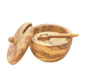 Ensemble de vaisselle en bois foncé le plus recherché Bol à épices et herbes de cuisine avec couvercle pour la maison pour le stockage du sel et du sucre - Product Image 5