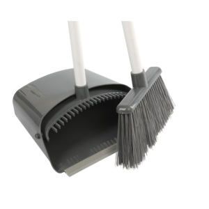 Ensemble balayette et pelle à poussière verticales avec tête de brosse en plastique à picots pour le nettoyage et le balayage des sols - Product Image 3